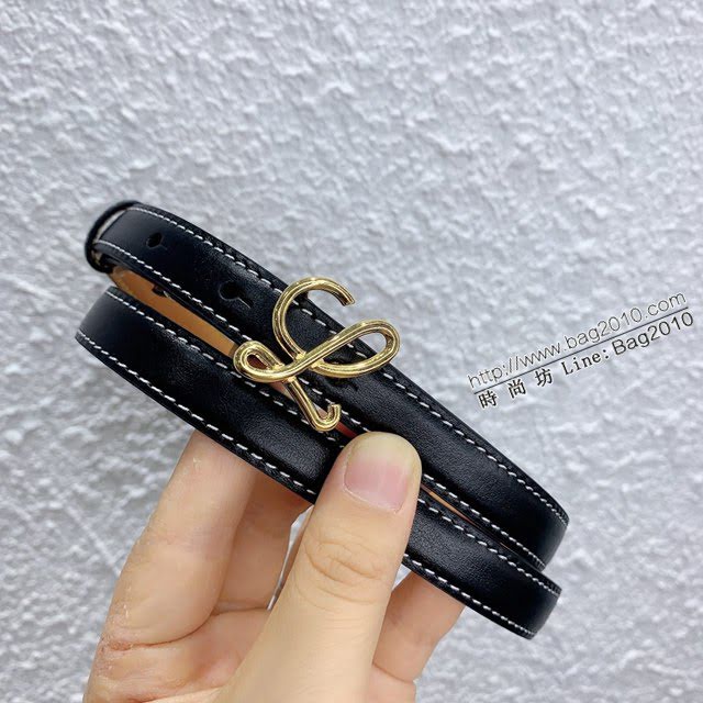 LOEWE女士皮帶 羅意威粒面小牛皮經典銅扣腰帶  jjp2004